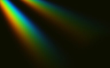 Rainbow color gradient on black background for texture overlay. Abstract creative texture for banner, wallpaper, backdrop, etc. Fun and cheerful vibes for photo effect lighting overlay
