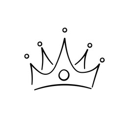 Hand drawn doodle crown. King crown sketch. Majestic tiara. King and queen royal diadem. Vector illustration isolated in doodle style on white background. © Elena Pimukova