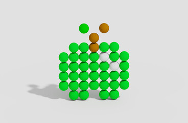 Apple, 3D rendered illustration, abstract, stylized design