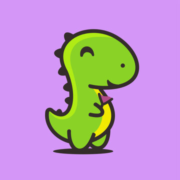Cute dinosaur holding wine cartoon character mascot, flat design style
