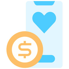 Smartphone donation icon symbol element