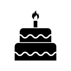 Sweet cake icon, bakery dessert food symbol, happy birthday day graphic vector illustration