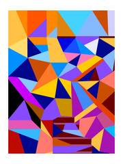 Geometric abstract asymmetric seamless  pattern of simple angular shapes. Color palette with harmonious composition.