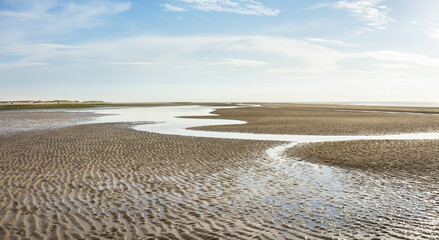 Meeresboden der Nordseeküste bei Ebbe