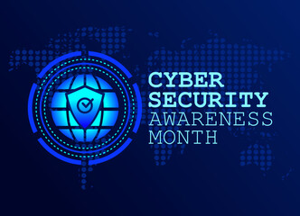 vector graphic of cyber security awareness month good for cyber security awareness month celebration. flat design. flyer design.flat illustration.