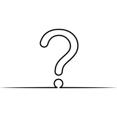 Question mark one line, drawing continuous query creative support FAQ