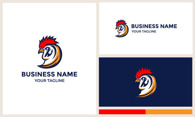 Head rooster illustration logo design © HORECCA