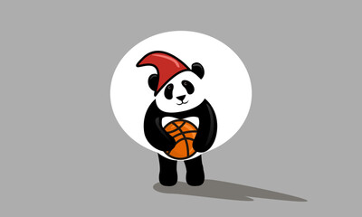 Panda with ball illustration