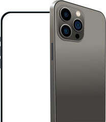 Realistic mockups of a black smartphone isolated on a white background