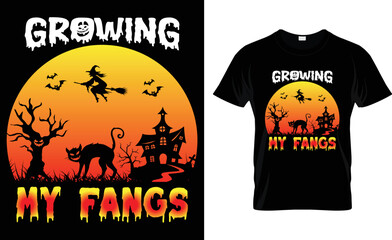 Growing My Fangs... Halloween T-Shirt Design.