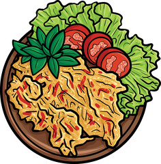 Ayam geprek a traditional food from yogyakarta indonesia
