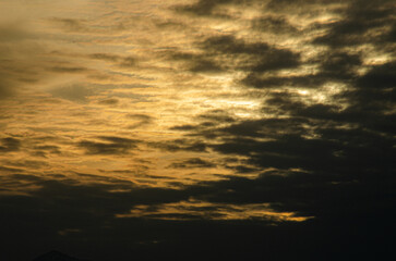 sunset with cloudy