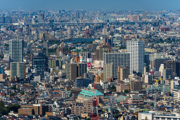 Fototapeta na wymiar Greater Tokyo are dense buildings and houses at daytime.