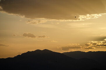 sunset with cloudy