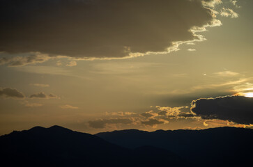 sunset with cloudy