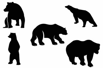 Vector bear silhouette, symbol stock market 