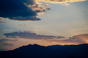 sunset with cloudy