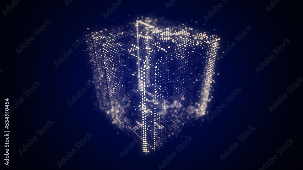 Poster Technology blockchain concept. Visualization of the dynamic flow of the cryptocurrency industry. Big data flow connections. Network connection structure. 3D Rendering.