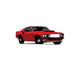 Obraz premium vector graphic design illustration of an American muscle car