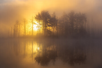 sunrise over the river