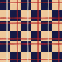 blue cream red beige tartan plaid pattern. Seamless diagonal check plaid for flannel shirt, skirt, tablecloth, or other modern textile prints
