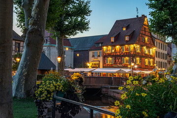 Restaurant Pfeffel in Colmar an einem Abend im Sommer