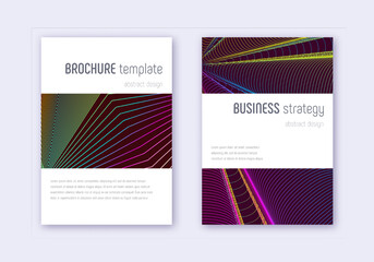 Minimalistic cover design template set. Rainbow ab