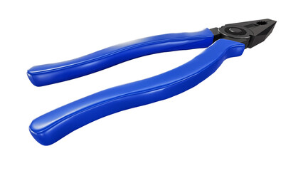 Fototapeta premium Pliers with blue plastic handles on a white background. 3d rendering.