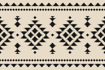 Carpet ethnic ikat pattern art. Geometric ethnic ikat seamless pattern in tribal. Mexican style. Design for background, wallpaper, illustration, fabric, clothing, carpet, textile, batik, embroidery.