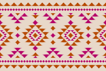 Carpet ethnic ikat pattern art. Geometric ethnic ikat seamless pattern in tribal. Mexican style. Design for background, wallpaper, illustration, fabric, clothing, carpet, textile, batik, embroidery.