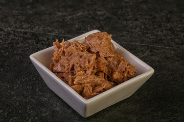 Canned tuna fillet for salad