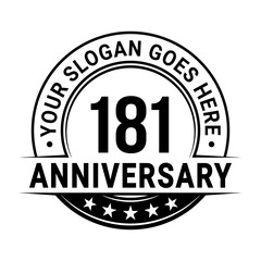 181 years anniversary logo design template. Vector illustration