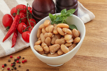 Whinte canned kidney beans in the bowl