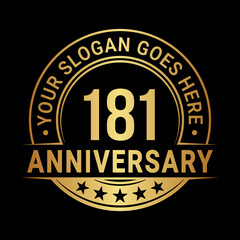 181 years anniversary logo design template. Vector illustration