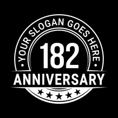 182 years anniversary logo design template. Vector illustration