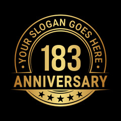 183 years anniversary logo design template. Vector illustration