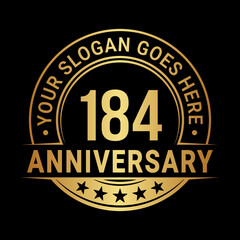 184 years anniversary logo design template. Vector illustration