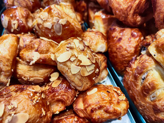 Small almond sweet pastries for sale at the local bakery store