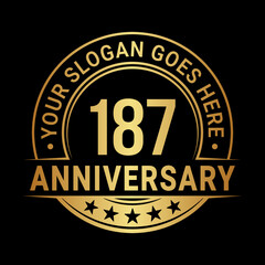 187 years anniversary logo design template. Vector illustration