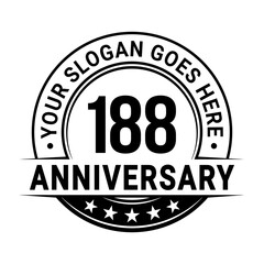 188 years anniversary logo design template. Vector illustration