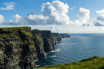 Scenic view on the rocky Cliffs of Moher at the west coast of Ireland