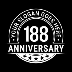 188 years anniversary logo design template. Vector illustration