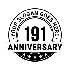 191 years anniversary logo design template. Vector illustration