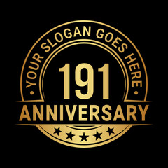 191 years anniversary logo design template. Vector illustration
