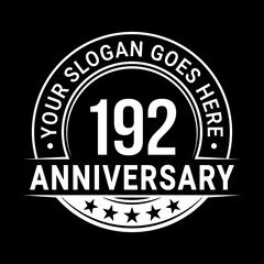 192 years anniversary logo design template. Vector illustration