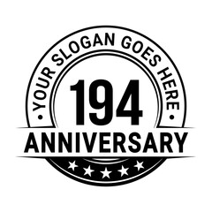 194 years anniversary logo design template. Vector illustration