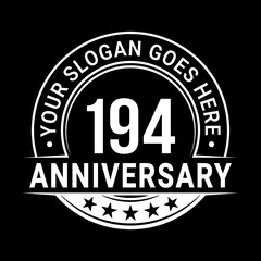 194 years anniversary logo design template. Vector illustration