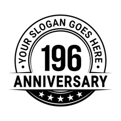 196 years anniversary logo design template. Vector illustration