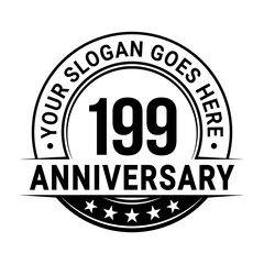 199 years anniversary logo design template. Vector illustration