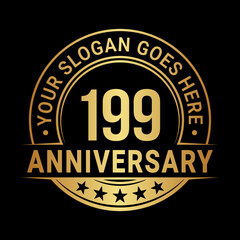 199 years anniversary logo design template. Vector illustration